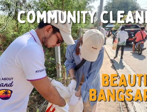 Community cleaning to help keep Bangsaray Beautiful